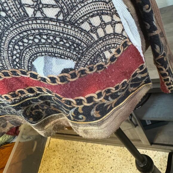 Vintage Cache Y2k Long Sleeve Lightweight Blouse Rhinestone Animal Print Size M - Picture 5 of 10